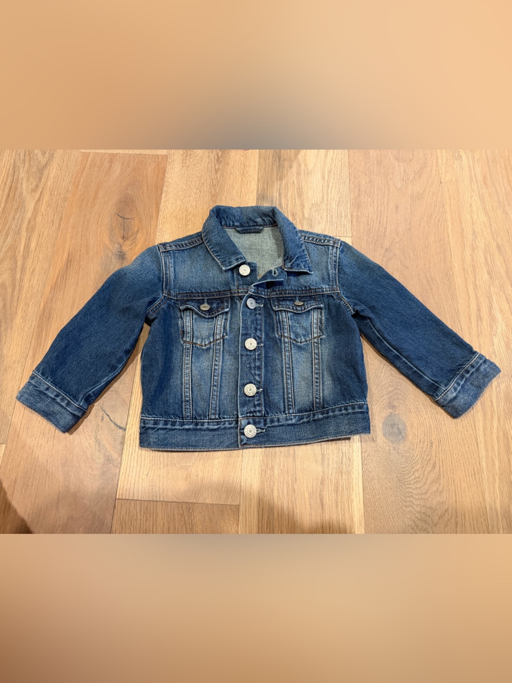 GAP Dark Blue Kids Denim Jacket with Button Closure